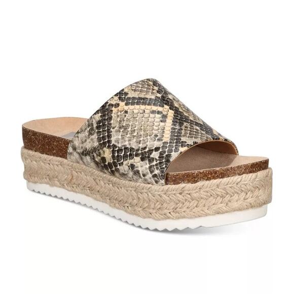 DV Dolce Vita Ilkie Platform Espadrilles Slide Sandals Animal Print Womens 8.5 - Picture 1 of 9